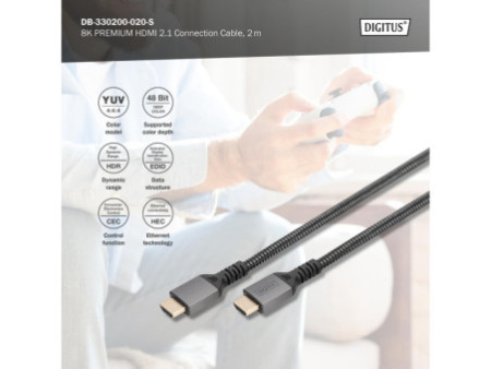 DIGITUS Câble de raccordement Ultra High Speed HDMI, 8K, 2 m