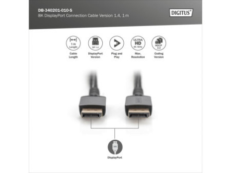 DIGITUS Câble de raccordement DisplayPort, 8K, version 1.4