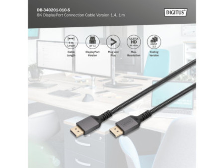 DIGITUS Câble de raccordement DisplayPort, 8K, version 1.4