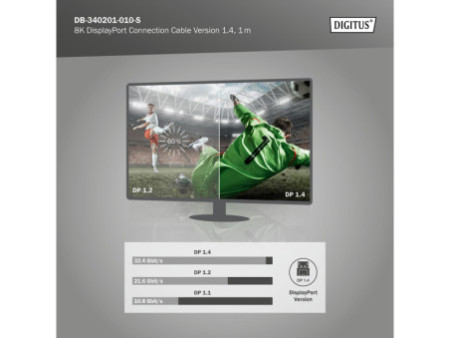 DIGITUS Câble de raccordement DisplayPort, 8K, version 1.4