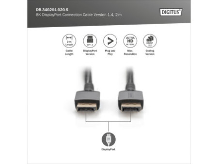 DIGITUS Câble de raccordement DisplayPort, 8K, version 1.4