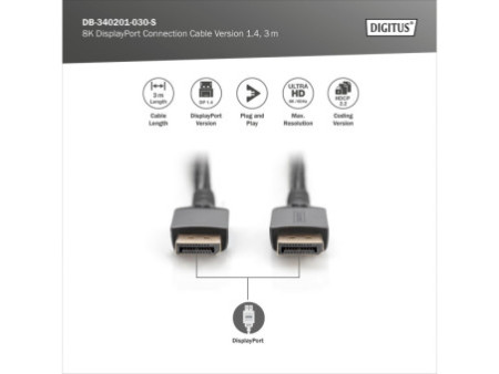 DIGITUS Câble de raccordement DisplayPort, 8K, version 1.4