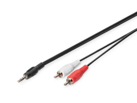 DIGITUS Câble audio adaptateur, fiche jack 3,5 mm, 2,5 m