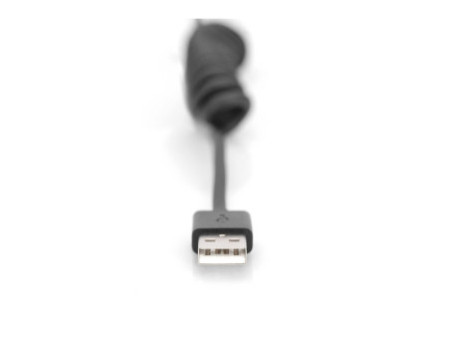 DIGITUS Câble spiralé USB 2.0, USB-A - USB-C, 1,0 m