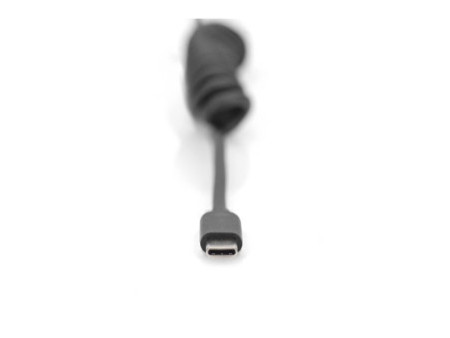 DIGITUS Câble spiralé USB 2.0, USB-C - USB-C, 1,0 m