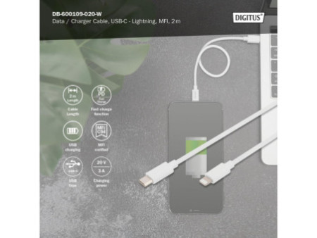 DIGITUS Câble de données & charge, Apple Lightning - USB-C