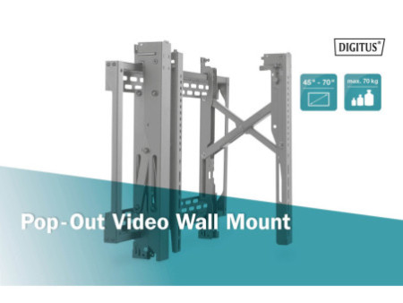 DIGITUS Support mural Pop-Out pour écran vidéo, noir