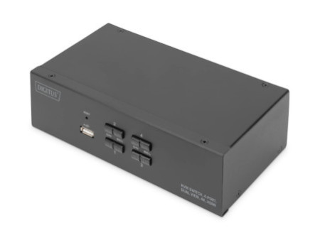 DIGITUS Commutateur KVM, 4 ports, double affichage, 4K, HDMI