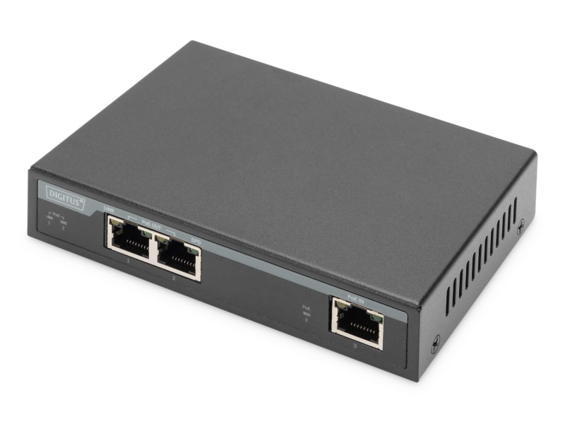 DIGITUS Extenseur intérieur Gigabit 4PPoE, 2 ports, 802.3at