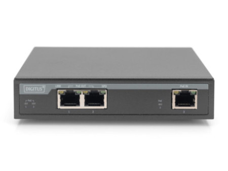 DIGITUS Extenseur intérieur Gigabit 4PPoE, 2 ports, 802.3at