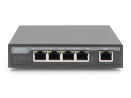 DIGITUS Extenseur Gigabit 4PPoE intérieur, 4 ports, 802.3at