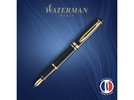 WATERMAN Stylo plume Expert, Laque Noire G.T., tracé: F