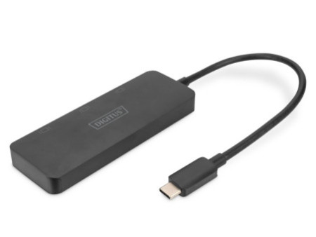 DIGITUS Hub vidéo MST, 3 ports, USB-C - 3x HDMI, noir