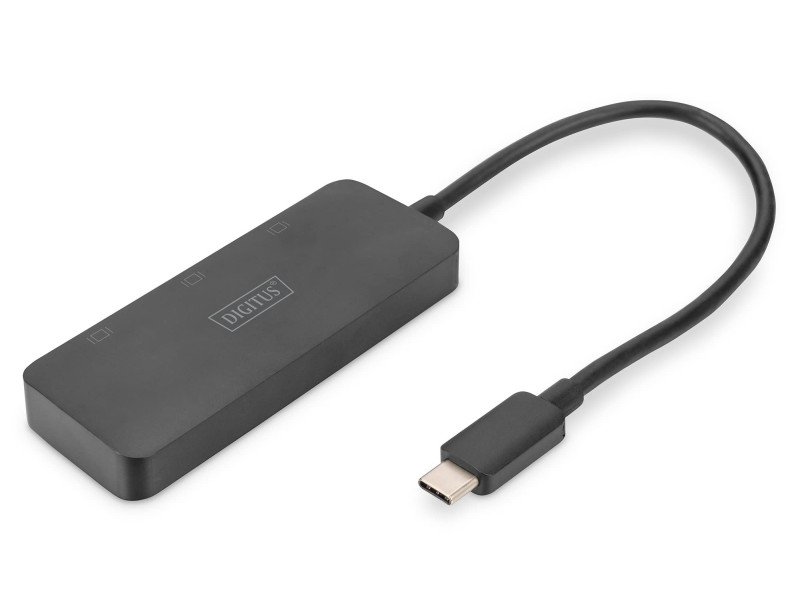 DIGITUS Hub vidéo MST, 3 ports, USB-C - 3x DisplayPort