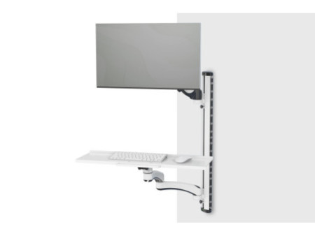 DIGITUS Support pour écran avec porte-clavier/souris, blanc