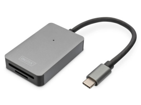 DIGITUS Lecteur de carte USB-C High Speed, 2 ports, gris
