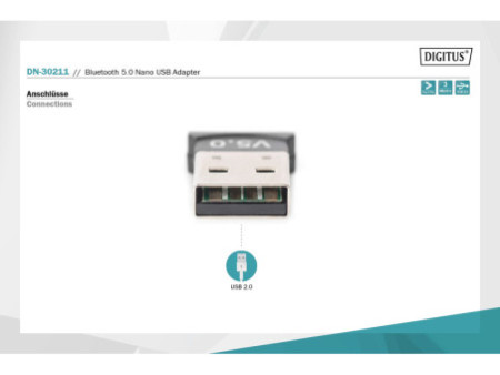 DIGITUS Adaptateur nano USB Bluetooth 5.0