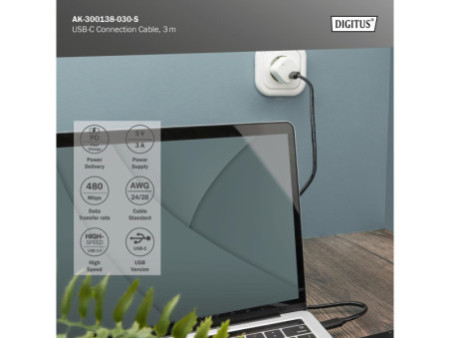 ASSMANN Câble de raccordement USB 3.0, USB-C - USB-C, 3,0 m