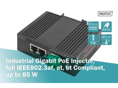 DIGITUS Injecteur industriel PoE Gigabit Ethernet