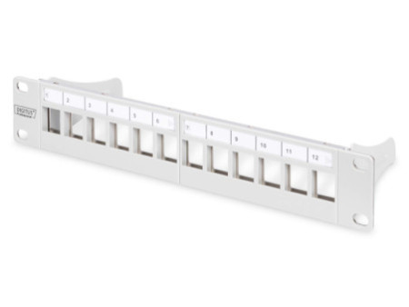 DIGITUS Panneau de brassage modulaire 10', 12 ports, gris