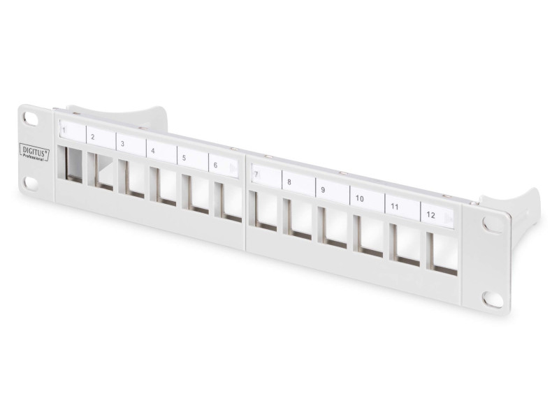 DIGITUS Panneau de brassage modulaire 10', 12 ports, gris