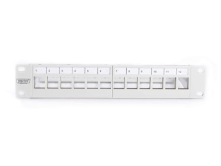 DIGITUS Panneau de brassage modulaire 10', 12 ports, gris