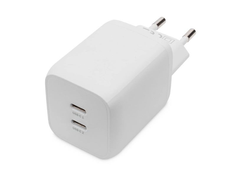 DIGITUS Chargeur USB, 2x USB-C, 65 watts, blanc