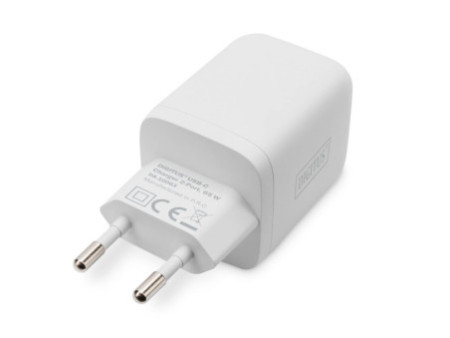 DIGITUS Chargeur USB, 2x USB-C, 65 watts, blanc