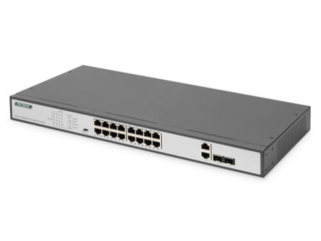 DIGITUS Commutateur 19' Fast Ethernet PoE, 16 ports