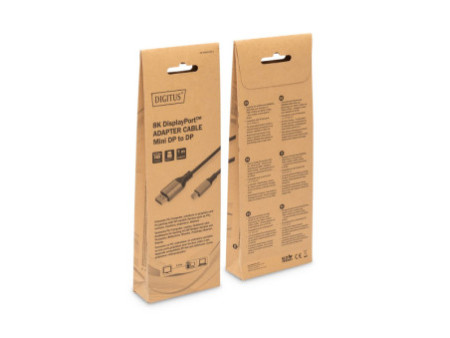 DIGITUS Câble adaptateur DisplayPort 8K 1.4, mini DP-DP, 2 m