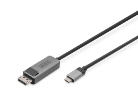 DIGITUS Câble adaptateur bidirectionnel USB type C - DP, 1 m