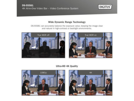 DIGITUS Barre vidéo 4K All-In-One Mini