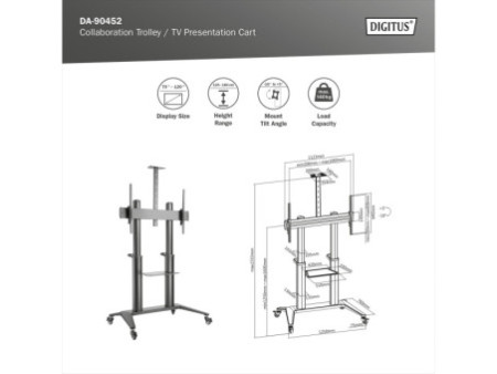 DIGITUS Chariot de présentation TV
