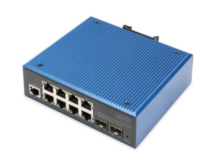 DIGITUS Switch industriel Gigabit Ethernet manageable L2 8+2