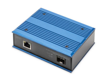DIGITUS Convertisseur média industriel PoE+ Gigabit Ethernet