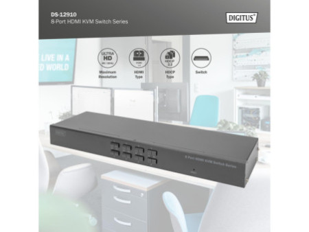 DIGITUS Switch 19' HDMI KVM Single View, 8 ports