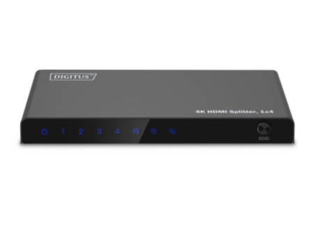 DIGITUS Répartiteur HDMI 4K, 1x4, 4K/60Hz HDCP 2.2, noir