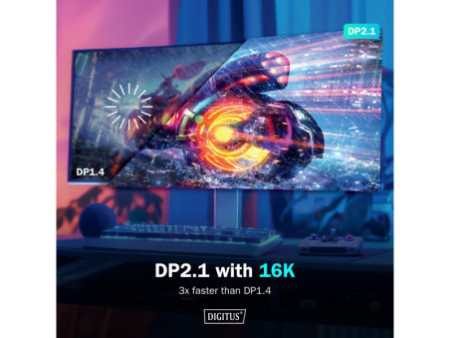 DIGITUS Câble Displayport 16K 2.1, 1,0 m, noir