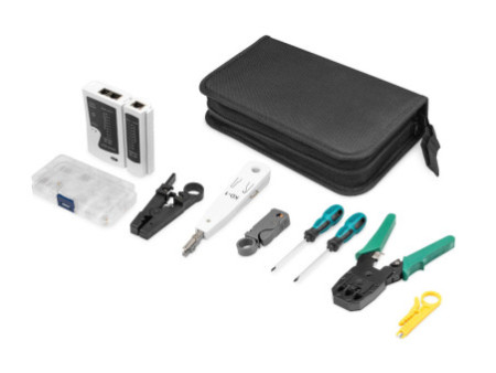 DIGITUS Jeu d'outils d'installation réseau, 12 pièces