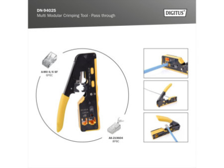 DIGITUS Outil de sertissage multimodulaire, pass through