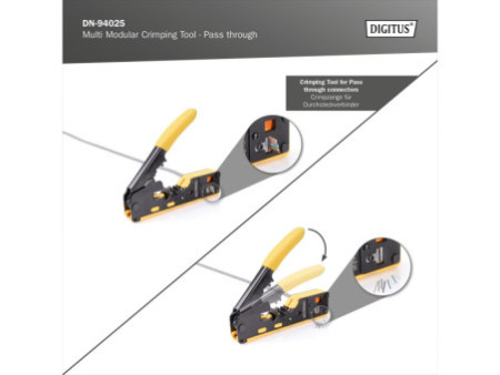 DIGITUS Outil de sertissage multimodulaire, pass through