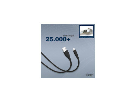 DIGITUS Câble silicone, USB-A - Lightning, 2,0 m