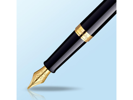 WATERMAN Stylo plume Hémisphère, Laque Noire G.T.