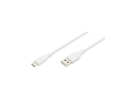 DIGITUS Câble USB 2.0 silicone, USB-C - USB-A, 2,0 m, blanc