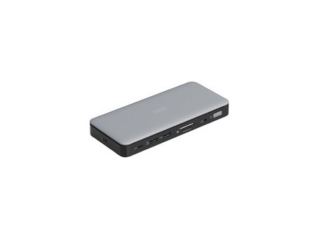 DIGITUS Station d'accueil USB-C, 11 ports, gris/noir