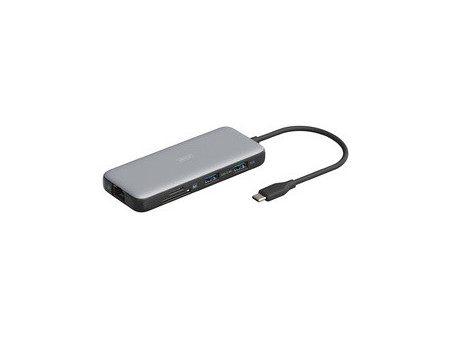 DIGITUS Station d'accueil USB-C, 8 ports, gris/noir