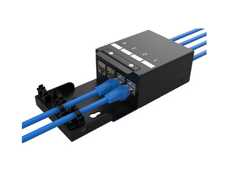 DIGITUS Boîtier de point de consolidation, 4 ports, noir