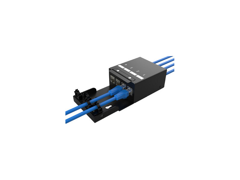 DIGITUS Boîtier de point de consolidation, 4 ports, noir