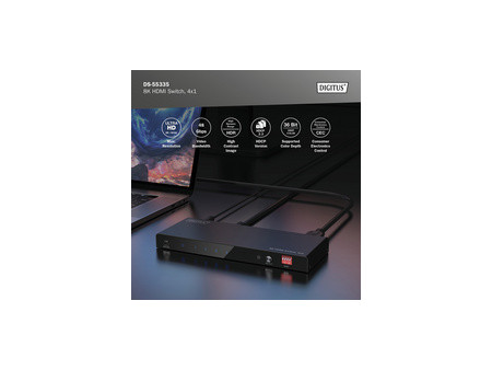 DIGITUS Commutateur HDMI 8K, 4x1, noir