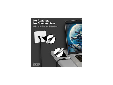 DIGITUS Câble Ethernet USB 3.2, USB-C - RJ45 mâle, 5 m